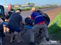 Siate socorre motociclista após colisão no trevo da Icavel