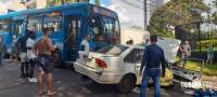 Duas pessoas feridas após colisão entre carro e ônibus na Vila Maracanã