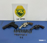 PM prende dois homens com dois revolveres e uma pistola no Bairro Porto Belo