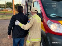 Siate socorre dois motociclistas após colisão na Av. Olimpio Rafagnin