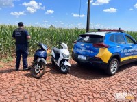 Guarda Municipal recupera duas motocicletas em meio a plantação de milho em São Miguel do Iguaçu