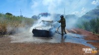 Incêndio em veículo mobiliza Corpo de Bombeiros no Bairro Santa Luzia em São Miguel do Iguaçu