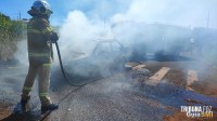 Incêndio em veículo mobiliza Corpo de Bombeiros no Bairro Santa Luzia em São Miguel do Iguaçu