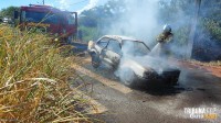 Incêndio em veículo mobiliza Corpo de Bombeiros no Bairro Santa Luzia em São Miguel do Iguaçu