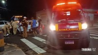 Colisão entre dois veículo mobiliza o Corpo de Bombeiros no centro de Foz