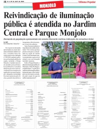 Reivindicação de iluminação pública é atendida no Jardim Central e Parque Monjolo