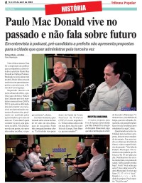 Paulo Mac Donald vive no passado e não fala sobre futuro