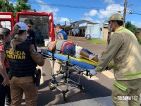 Siate socorre idoso após colisão de duas motos no Portal da Foz