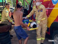 Homem embriagado cai do telhado do vizinho e é socorrido pelo Siate