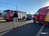 Siate socorre motociclista após colisão traseira na BR-277