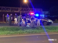 Motociclista embriagado atropela PRF durante atendimento de acidente com morte na BR-277