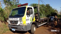 ROTAM recupera veículo roubado abandonado na área rural de Foz