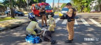 Motociclista fica gravemente ferido após colisão no cruzamento mais perigoso de Foz do Iguaçu