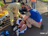 Motociclista é socorrido pelo Siate após colisão na Av. Perimetral Leste