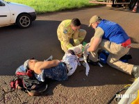 Motociclista é socorrido pelo Siate após colisão na Av. Perimetral Leste