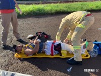 Motociclista é socorrido pelo Siate após colisão na Av. Perimetral Leste