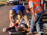 Motociclista é socorrido pelo Siate após colisão na Av. Perimetral Leste