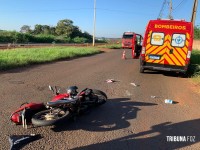 Motociclista é socorrido pelo Siate após colisão na Av. Perimetral Leste