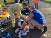 Motociclista é socorrido pelo Siate após colisão na Av. Perimetral Leste
