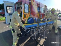 Motociclista é socorrido pelo Siate após colisão na BR-277