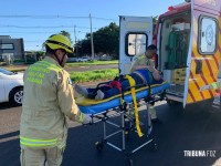 Motociclista é socorrido pelo Siate após colisão na BR-277