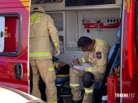 Motociclista é socorrido pelo Siate após colisão na BR-277