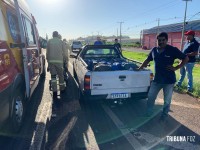 Motociclista é socorrido pelo Siate após colisão na BR-277