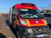 Motociclista é socorrido pelo Siate após colisão na BR-277