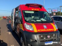 Motociclista é socorrido pelo Siate após colisão na BR-277