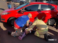 Motociclista fica gravemente ferido após veículo tentar fazer uma inversão no Bairro Morumbi II