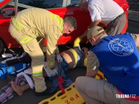 Motociclista fica gravemente ferido após veículo tentar fazer uma inversão no Bairro Morumbi II