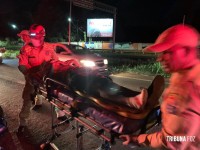 Motociclista colide contra carreta na BR-277 próximo ao CTG Charrua