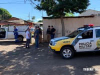 PM é acionado após caminhão derrubar poste e danificar padrões de luz no Bairro Portal da Foz