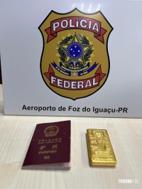 Policia Federal prende passageiro com barra de ouro no Aeroporto de Foz do Iguaçu