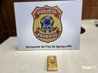 Policia Federal prende passageiro com barra de ouro no Aeroporto de Foz do Iguaçu