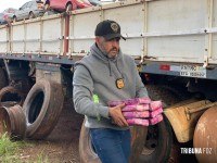 GDE da Policia Civil prende duas pessoas e apreende carreta com 215 Kg de drogas ocultas nos pneus