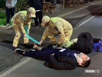 Motociclista colide contra veículo e é socorrido pelo Siate no Conjunto Libra