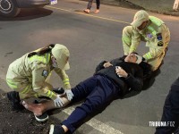 Motociclista colide contra veículo e é socorrido pelo Siate no Conjunto Libra