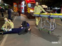 Motociclista colide contra veículo e é socorrido pelo Siate no Conjunto Libra