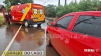 Adolescente fratura perna em acidente no centro de Marechal Rondon