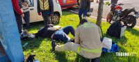 Motociclista fica gravemente ferido após colisão na Av. Paraná