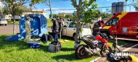 Motociclista fica gravemente ferido após colisão na Av. Paraná