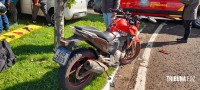 Motociclista fica gravemente ferido após colisão na Av. Paraná