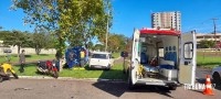 Motociclista fica gravemente ferido após colisão na Av. Paraná