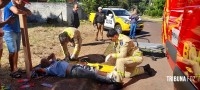 Motociclista é socorrido pelo Siate após colisão na Vila Yolanda