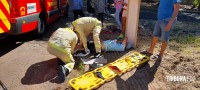 Motociclista é socorrido pelo Siate após colisão na Vila Yolanda