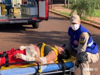 Siate socorre casal vítima de queda de moto no Gleba Guarani