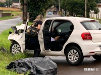 Condutor morre após colidir veículo contra um poste no Jardim Nacional