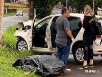 Condutor morre após colidir veículo contra um poste no Jardim Nacional