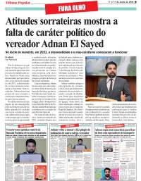 Vereador Adnan El Sayed prova mas uma vez o mau-caratismo dentro da Câmara de Vereadores